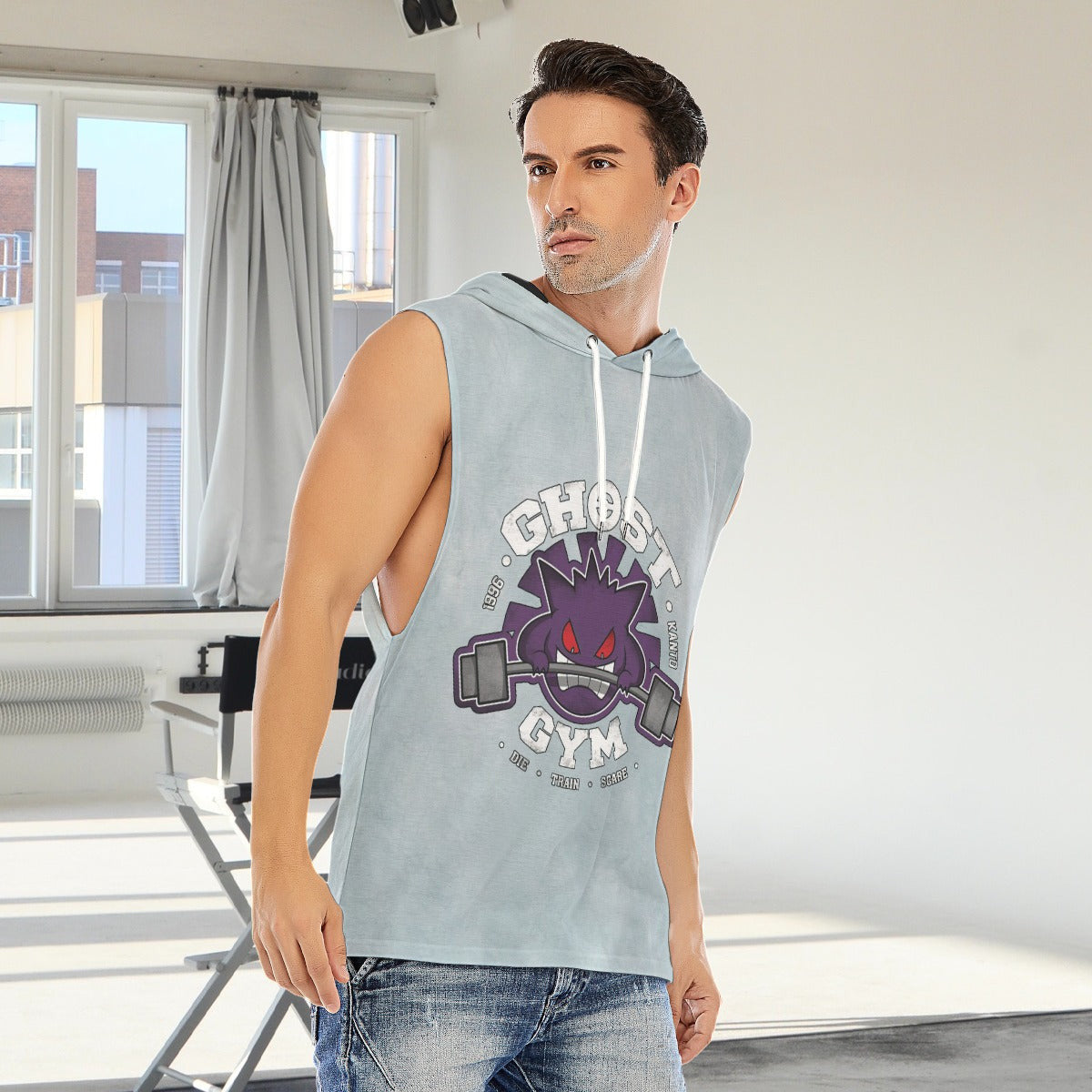 Gengar Ghost Gym Blast Texture Ocean Custom Hooded Tank Top