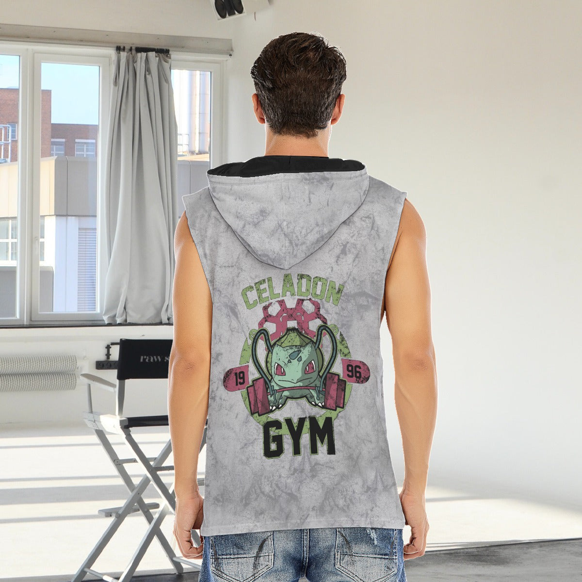 Bulbasaur Celadon Gym Blast Texture Smoke Custom Hooded Tank Top