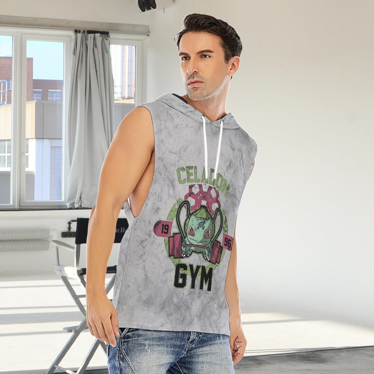 Bulbasaur Celadon Gym Blast Texture Smoke Custom Hooded Tank Top