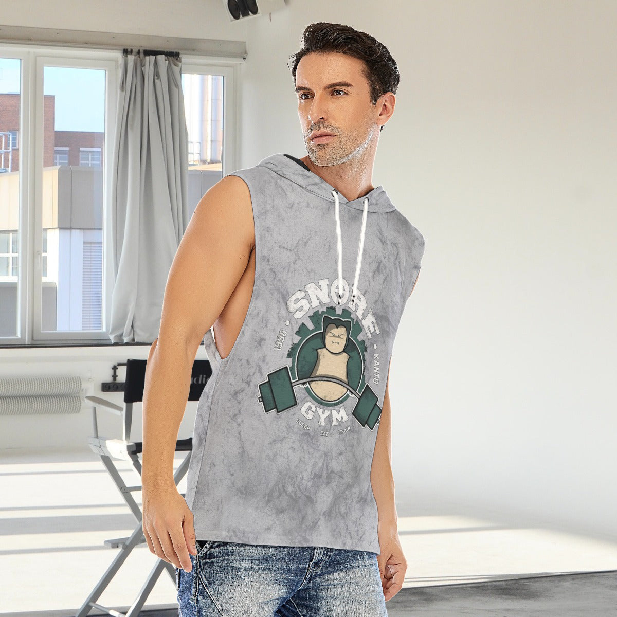 Snorlax Snore Gym Blast Texture Smoke Custom Hooded Tank Top