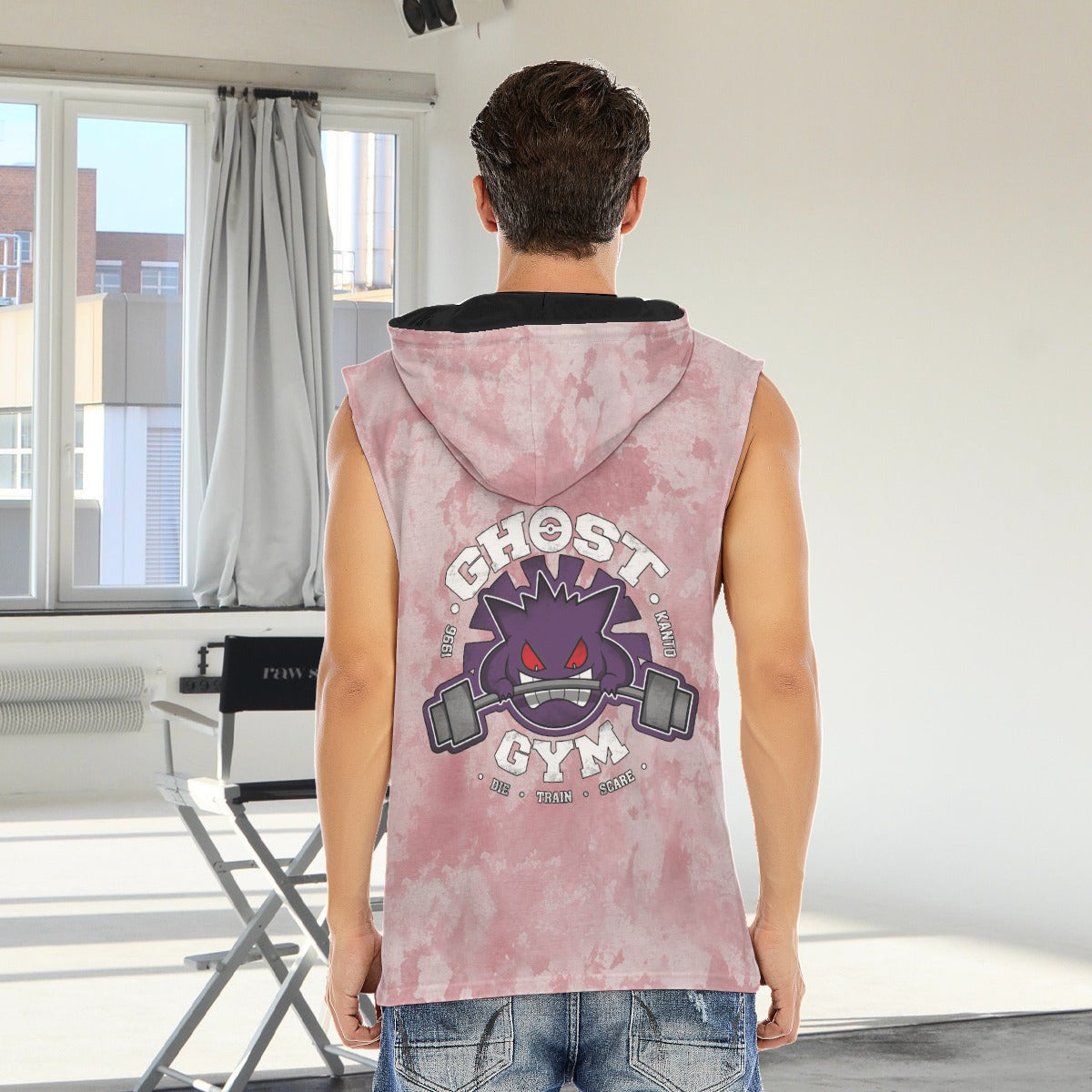 Gengar Ghost Gym Blast Texture Clay Custom Hooded Tank Top