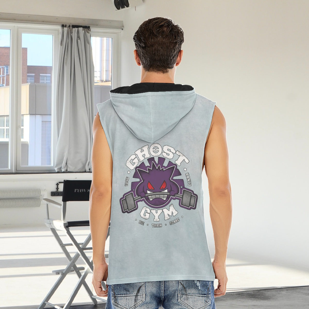 Gengar Ghost Gym Blast Texture Ocean Custom Hooded Tank Top