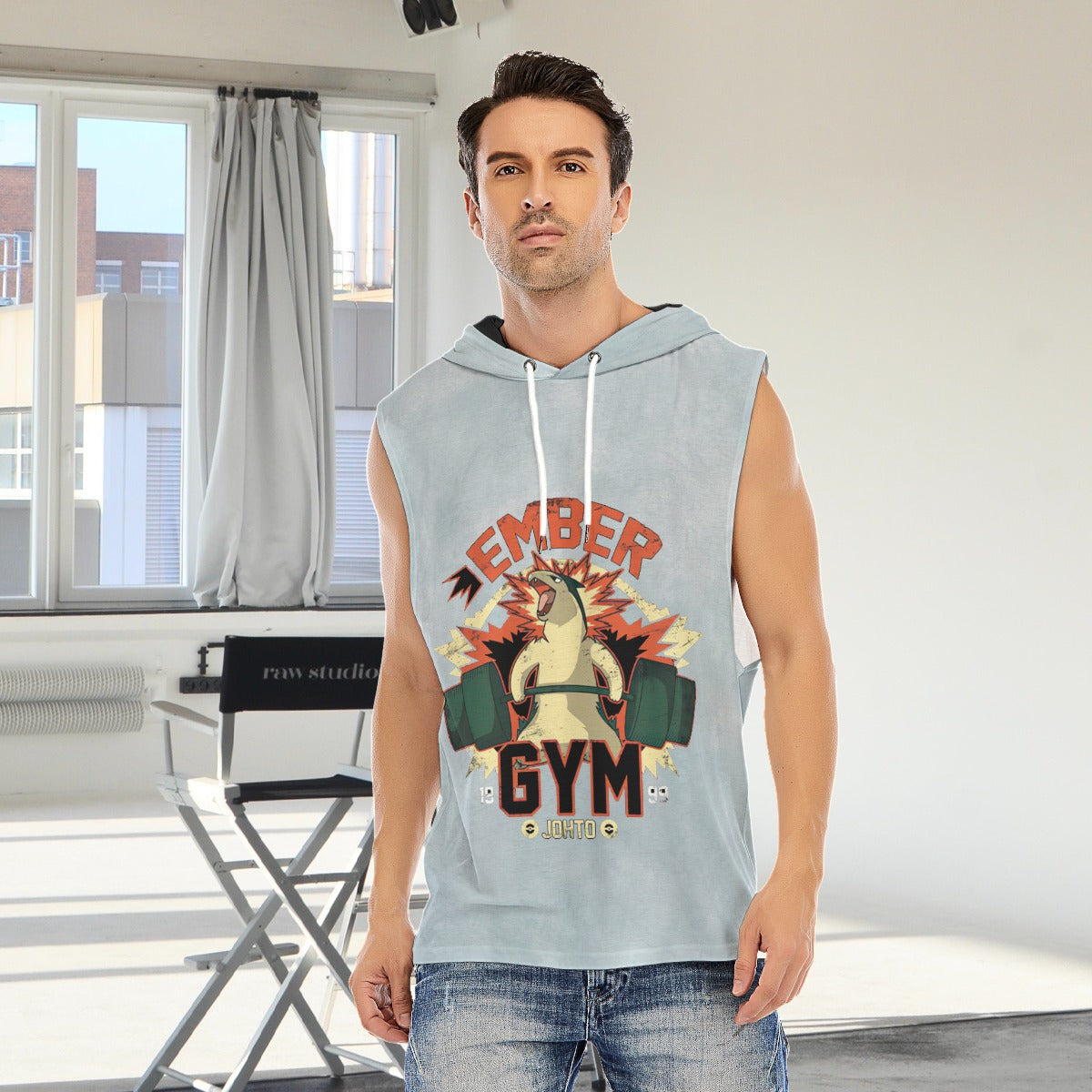 Typhlosion Ember Gym Blast Texture Ocean Custom Hooded Tank Top