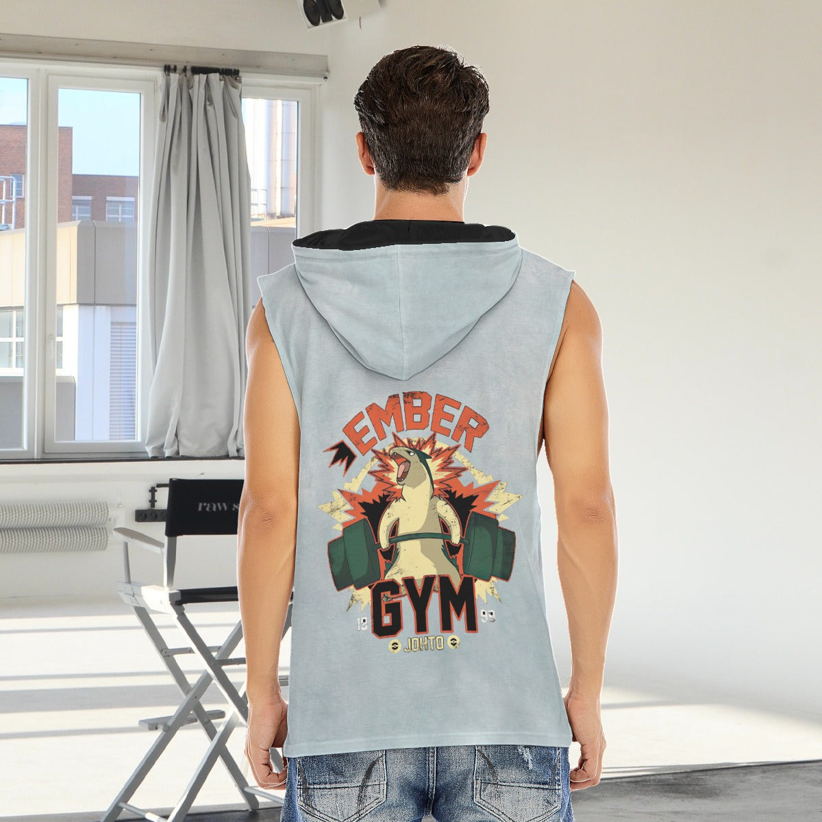 Typhlosion Ember Gym Blast Texture Ocean Custom Hooded Tank Top