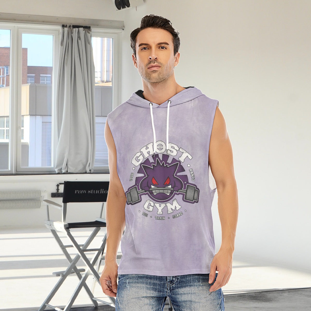 Gengar Ghost Gym Blast Texture Amethyst Custom Hooded Tank Top