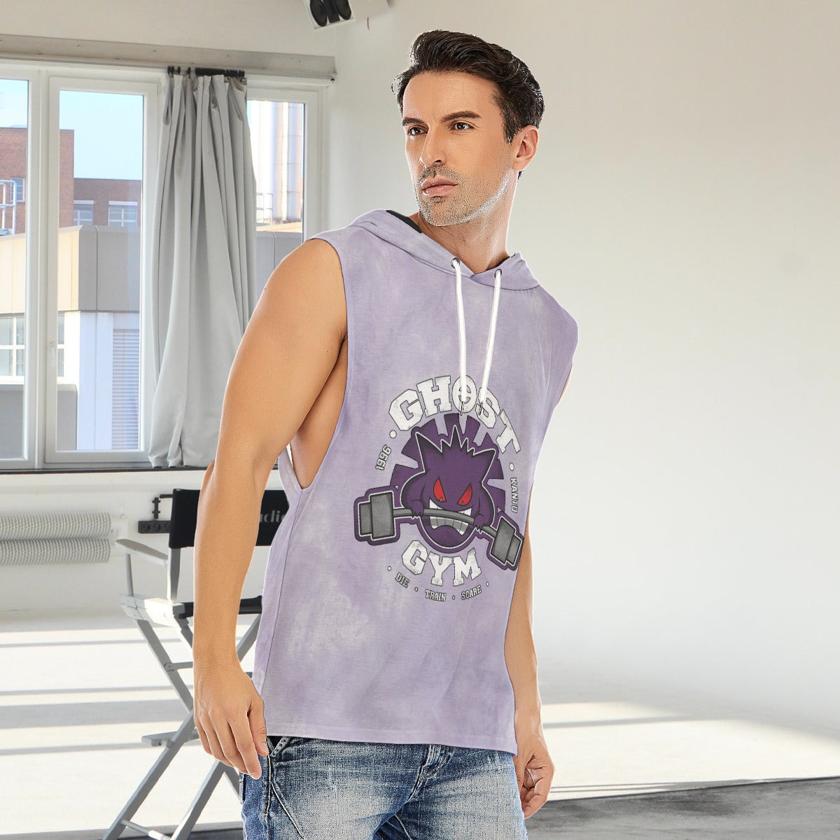 Gengar Ghost Gym Blast Texture Amethyst Custom Hooded Tank Top