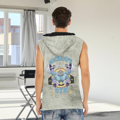 Machamp Gym Blue Blast Texture Fern Custom Hooded Tank Top