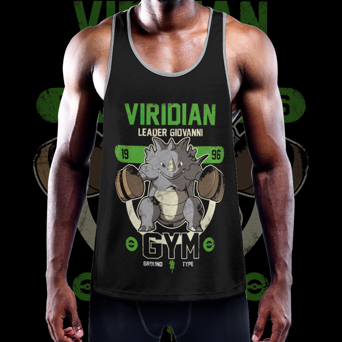 Viridian Gym Custom Men's Slim Y-Back Muscle Tank Top