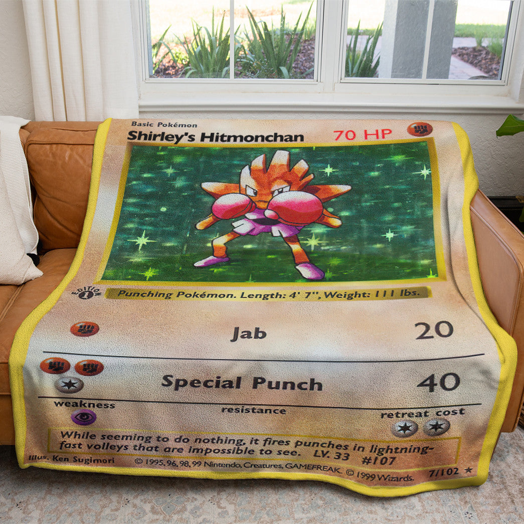 Shirley's Hitmonchan Custom 2-Side Printed Thicken Soft Blanket