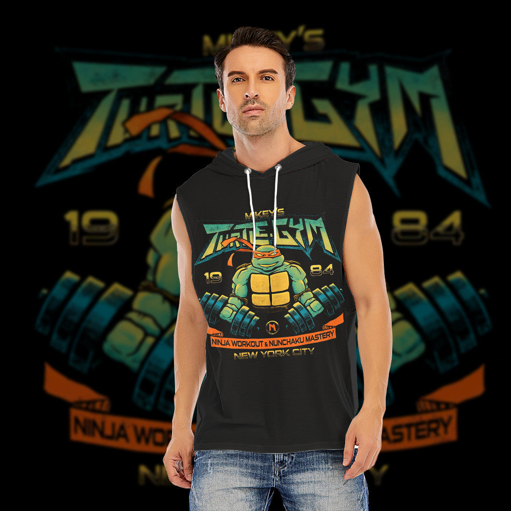 Mikey's Turtle Gym 1984 Custom Men's Hooded Tank Top