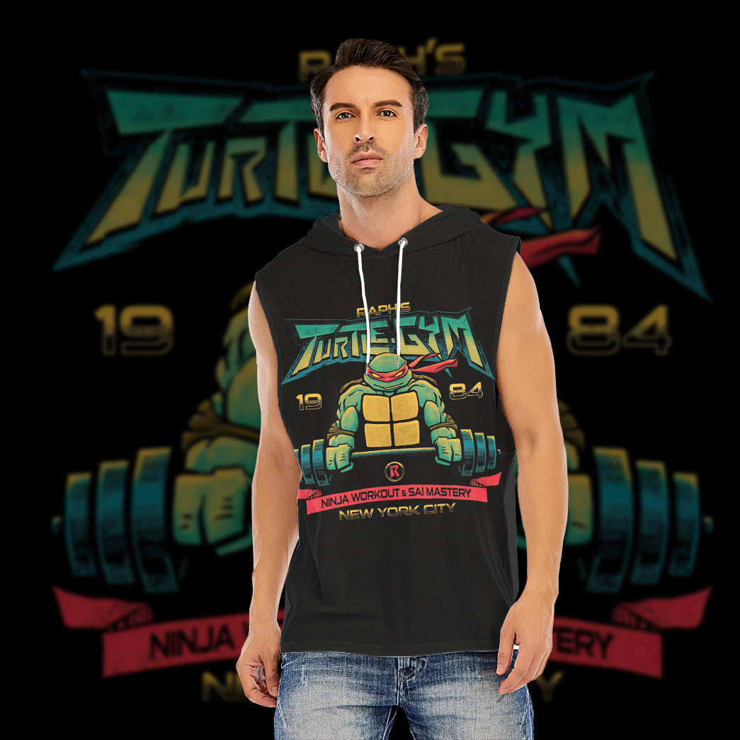 Raph's Turtle Gym 1984 Custom Men's Hooded Tank Top