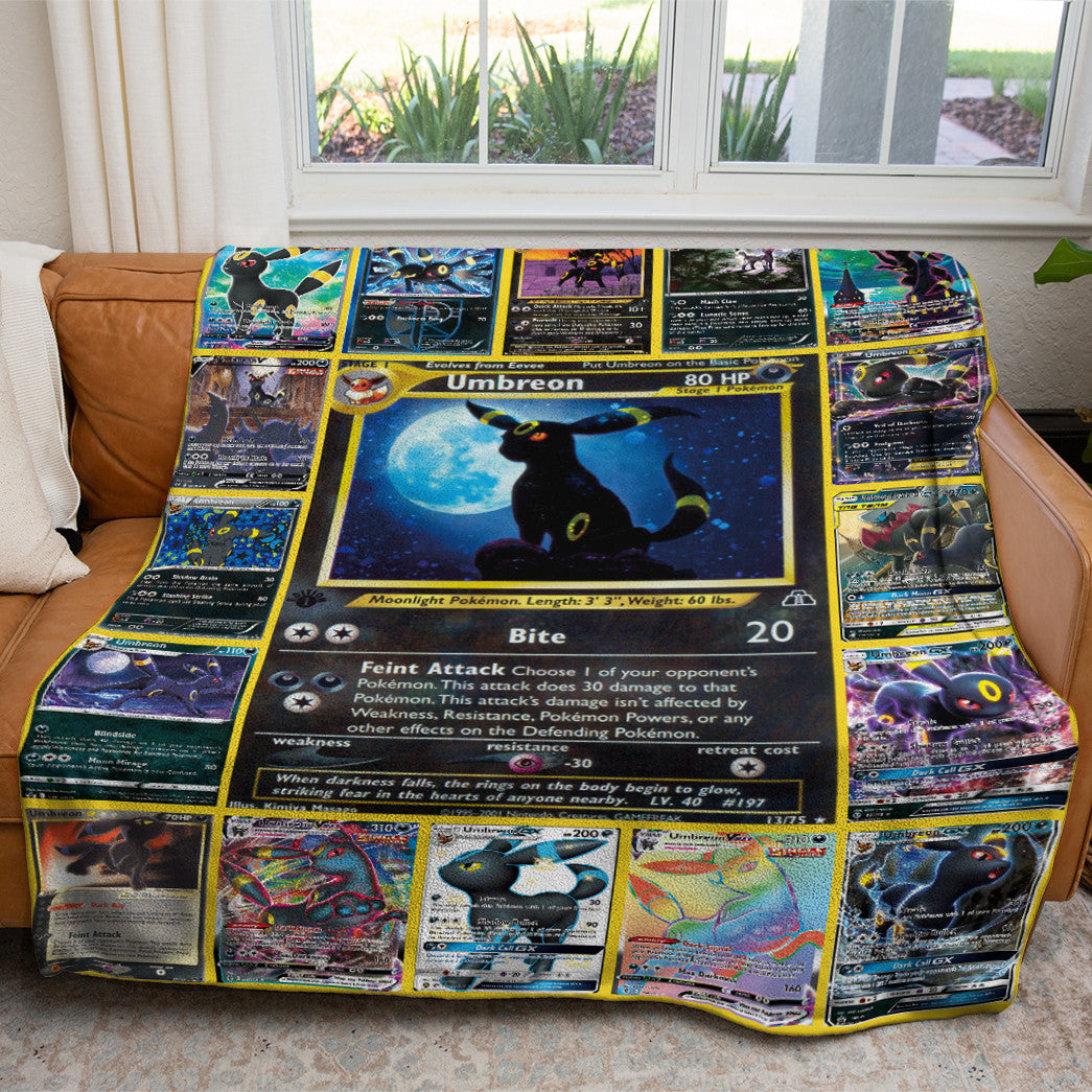 Anime Umbreon Custom 2-Side Printed Thicken Soft Blanket