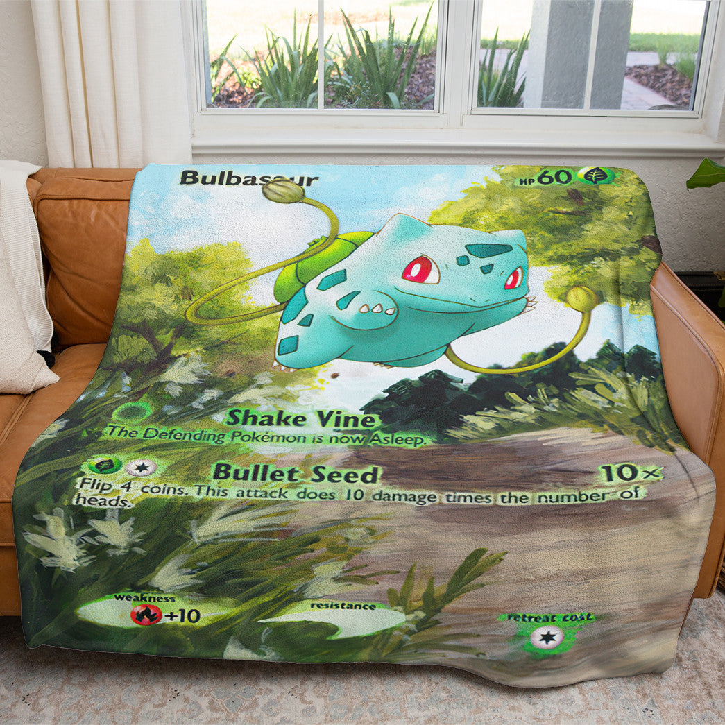 Painted Bulbasaur Custom 2-Side Printed Thicken Soft