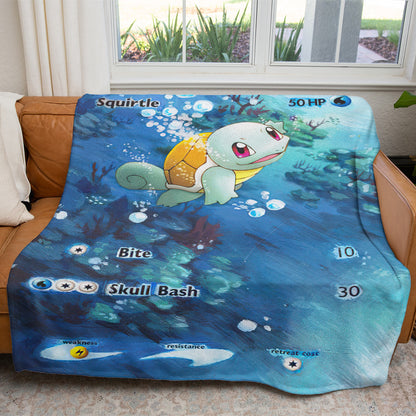 Painted Squirtle Custom 2-Side Printed Thicken Soft