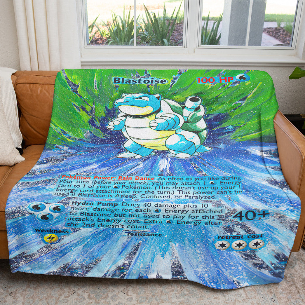 Painted Blastoise Custom 2-Side Printed Thicken Soft