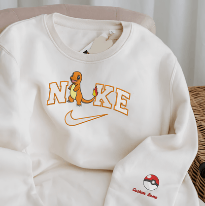 Embroidered PKM Charmander Custom Hoodie T-Shirt Sweatshirt