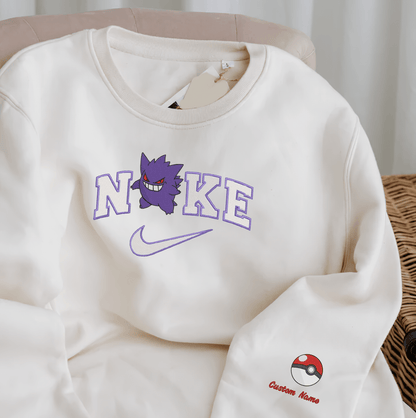 Embroidered PKM Gengar Custom Hoodie T-Shirt Sweatshirt