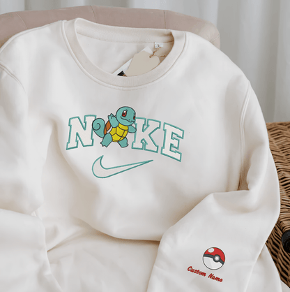 Embroidered PKM Squirtle Custom Hoodie T-Shirt Sweatshirt