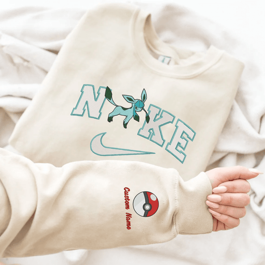 Embroidered PKM Glaceon Custom Hoodie T-Shirt Sweatshirt