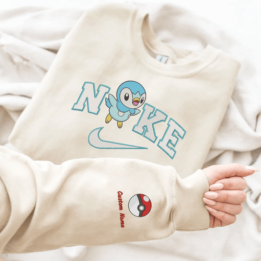 Embroidered PKM Piplup Custom Hoodie T-Shirt Sweatshirt