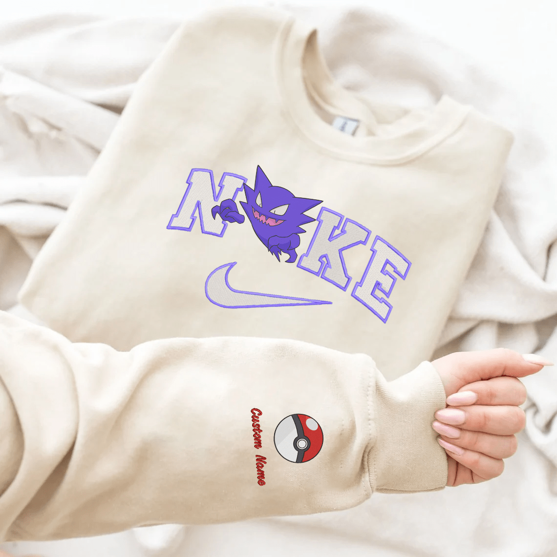 Embroidered PKM Haunter Custom Hoodie T-Shirt Sweatshirt