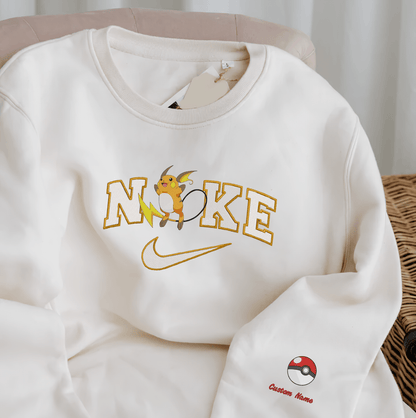 Embroidered PKM Raichu Custom Hoodie T-Shirt Sweatshirt