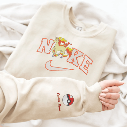 Embroidered PKM Rapidash Custom Hoodie T-Shirt Sweatshirt