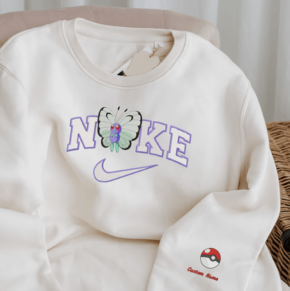 Embroidered PKM Butterfree Custom Hoodie T-Shirt Sweatshirt