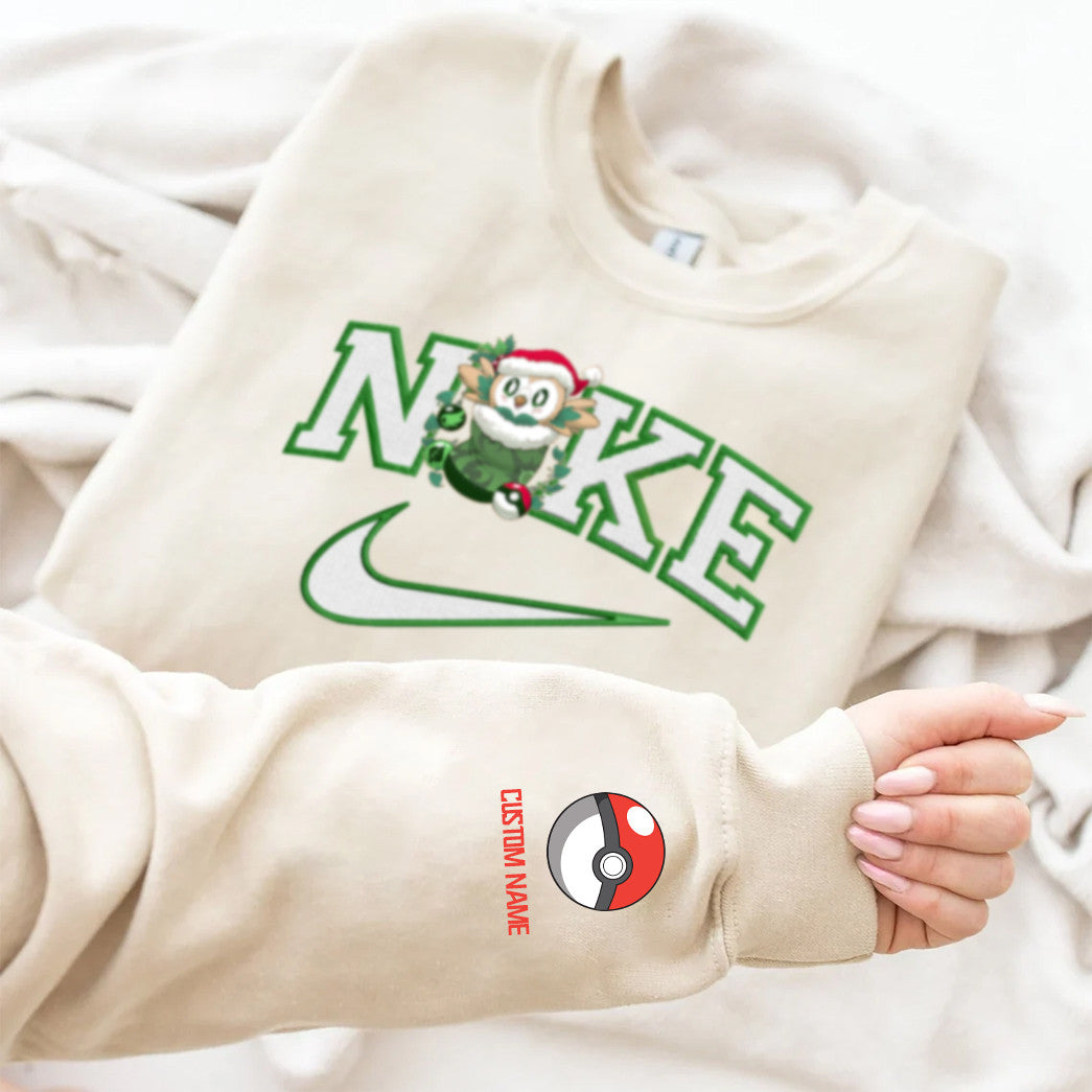 Embroidered Christmas Rowlet Custom Hoodie T-Shirt Sweatshirt