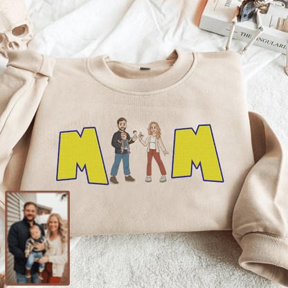 Personalized PKM Family Photo Embroidered T-Shirt, Hoodie, Sweatshirt