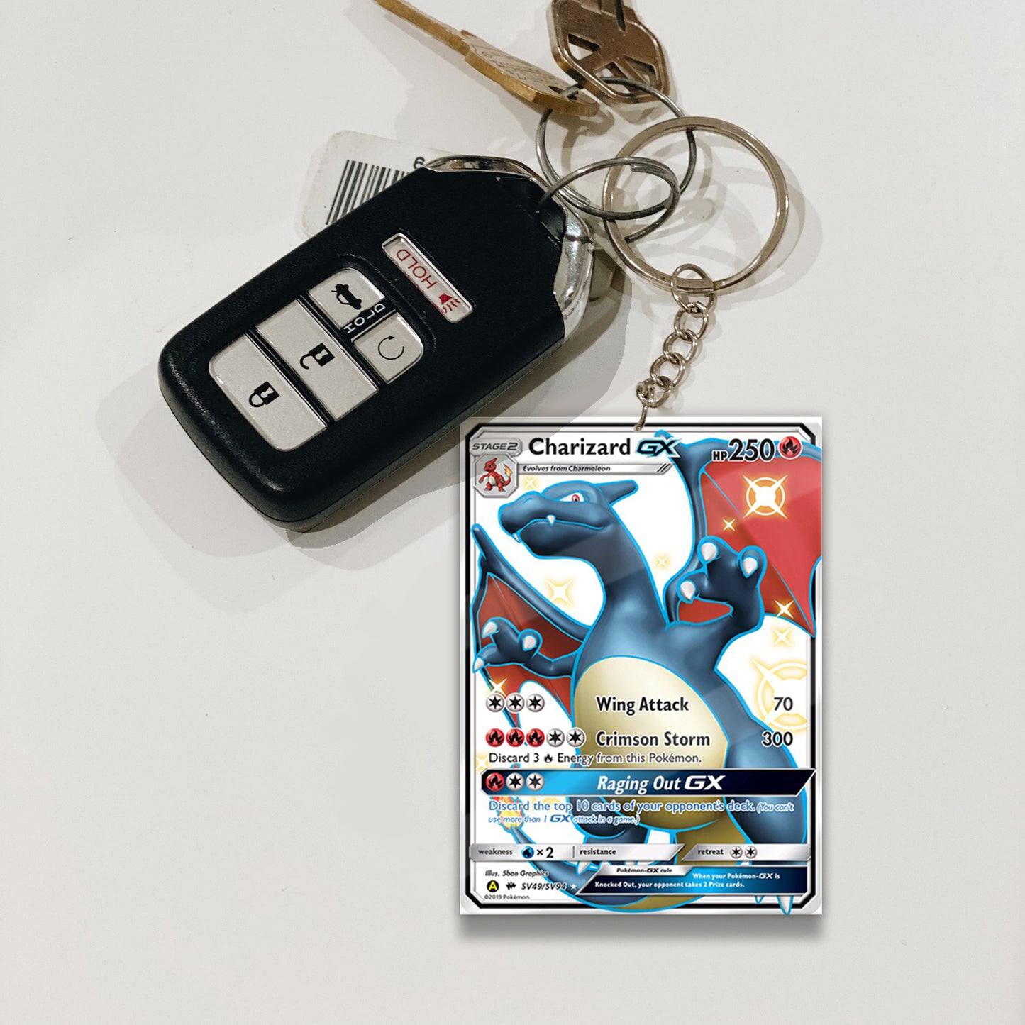 PKM Charizard GX Custom Keychain