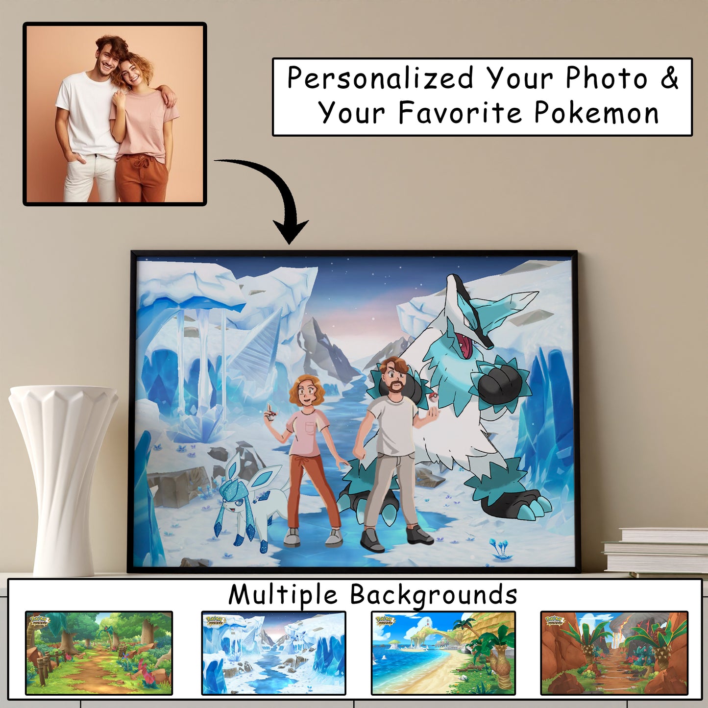 Personalized Custom Poke From Photo Framed Portrait