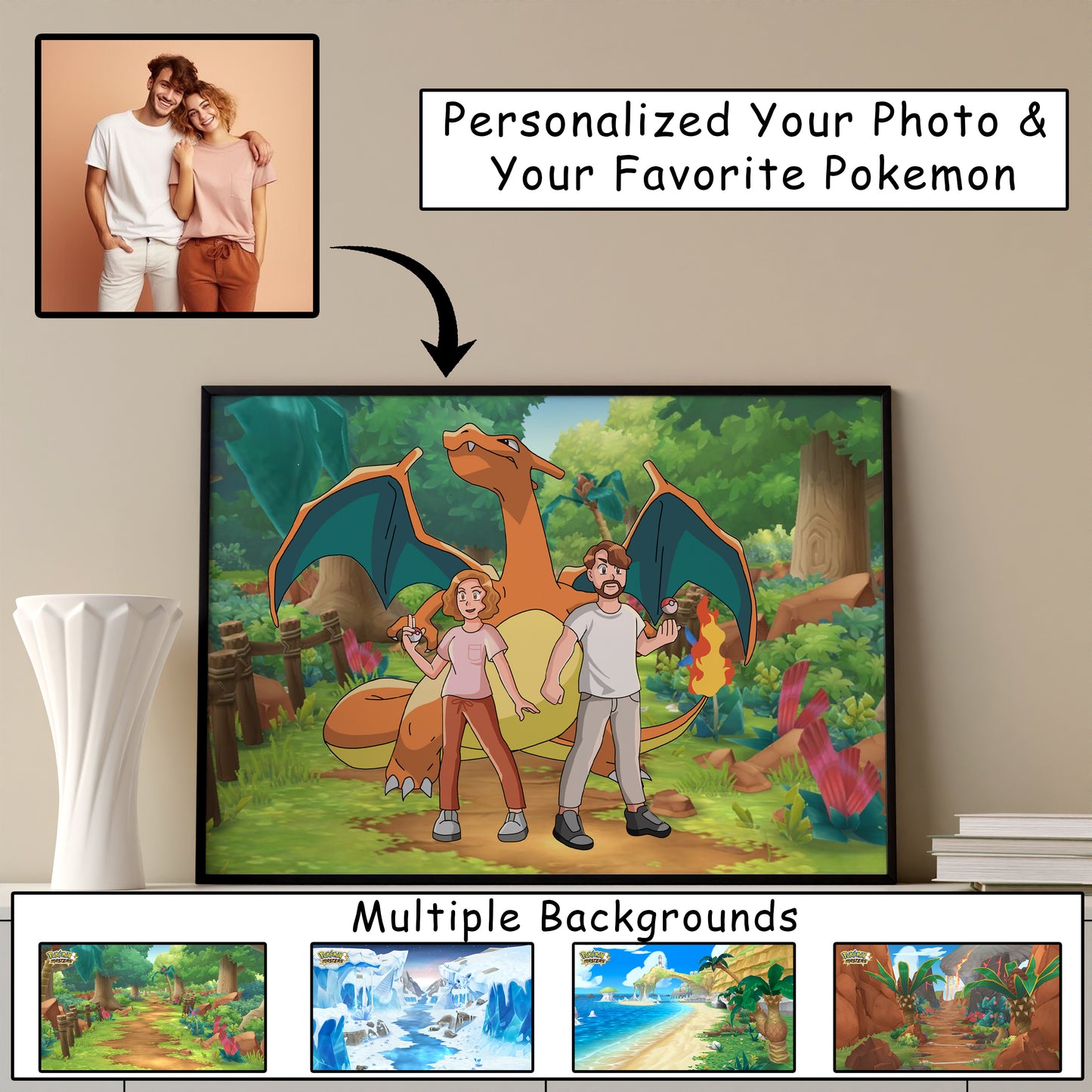 Personalized Custom Poke From Photo Framed Portrait